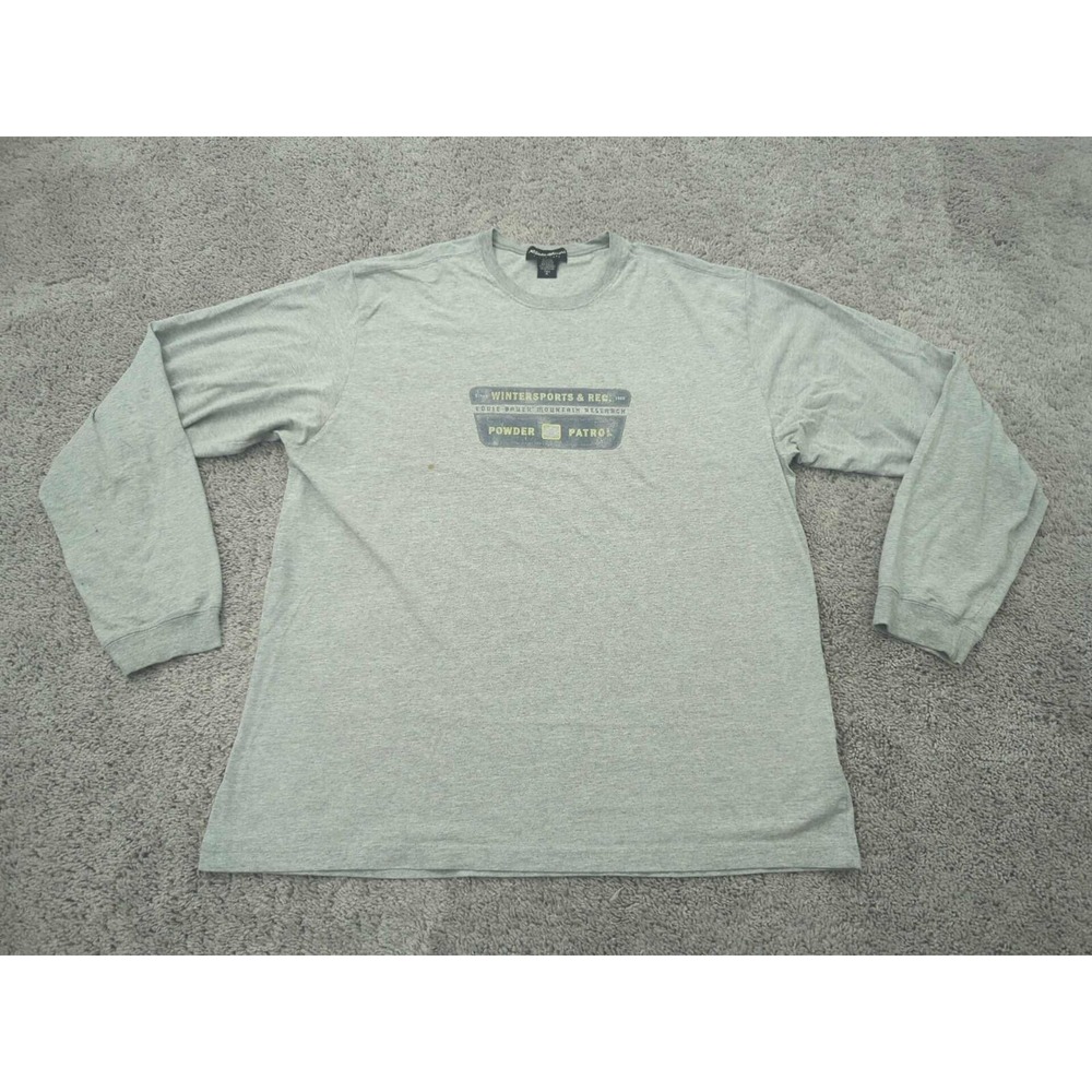 Vintage Eddie Bauer T Shirt‎ Mens XL TALL Gray Powder Patrol Wintersports